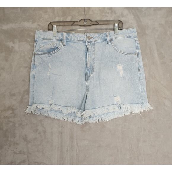 Celebrity Pink, Womens, Cut-off Shorts, Distressed, Frayed Hem, Blue, Size 17/33 - Picture 1 of 10